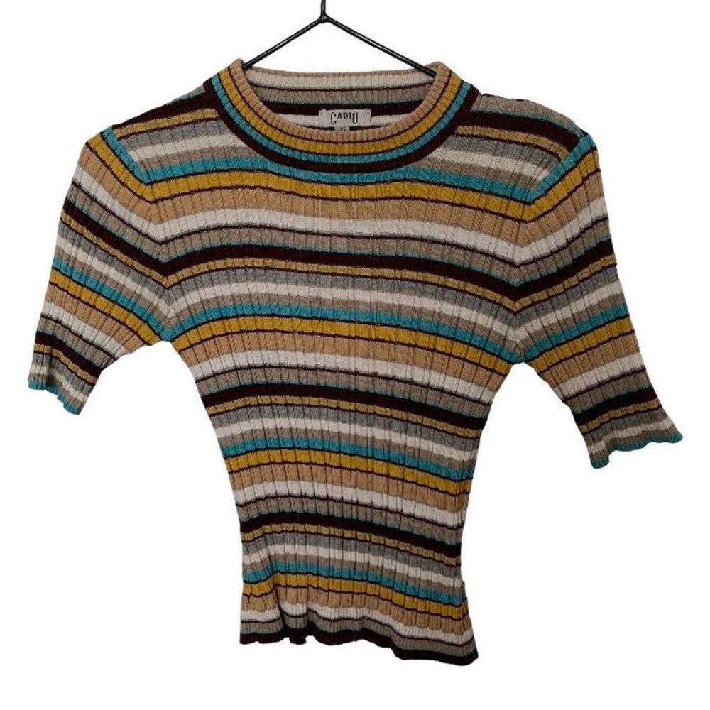 Vintage mockneck striped top